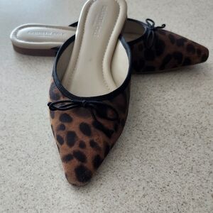 Kenneth Cole Brown Leopard Mules